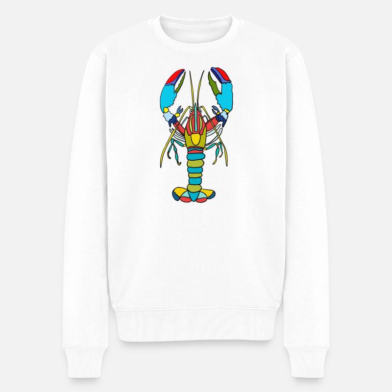 Crabe coloré style néon - Pull Premium bio Homme - blanc
