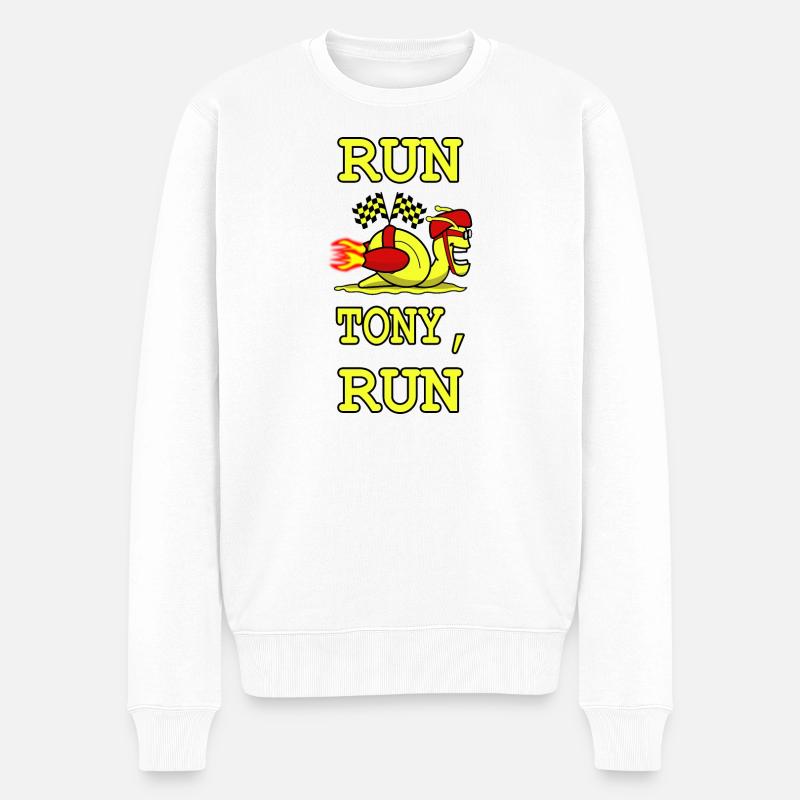 Tony l’escargot jaune de course - Pull Premium bio Homme - blanc