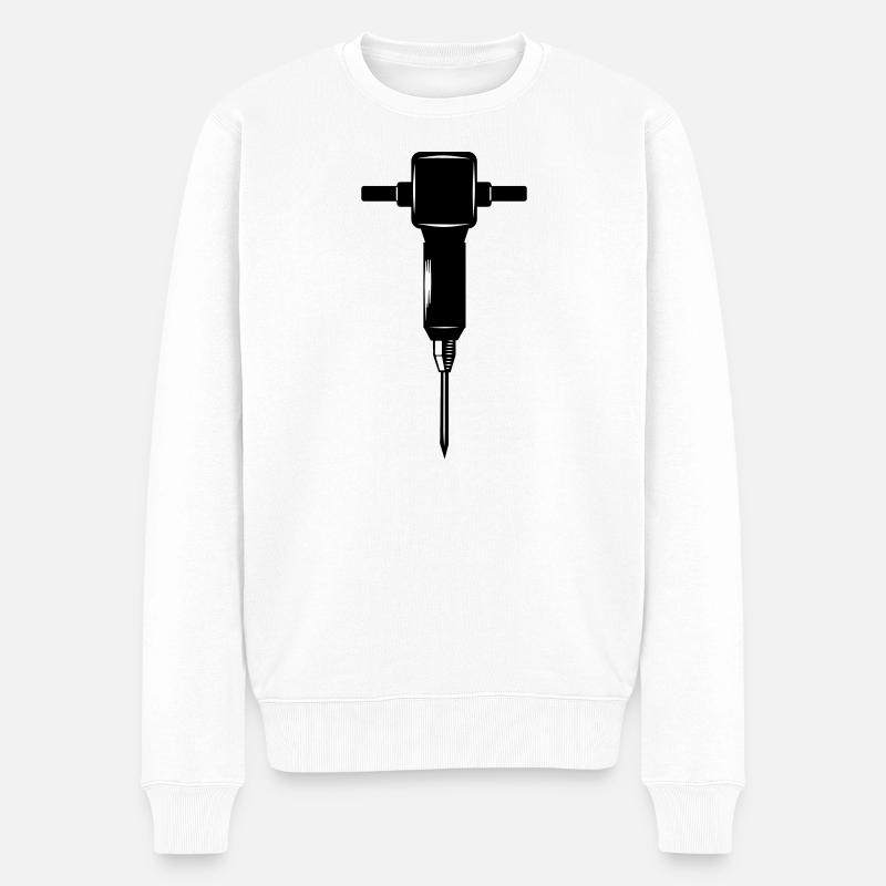 Krikhamer oder Presslufthammer - Männer Premium Bio Pullover - Weiß