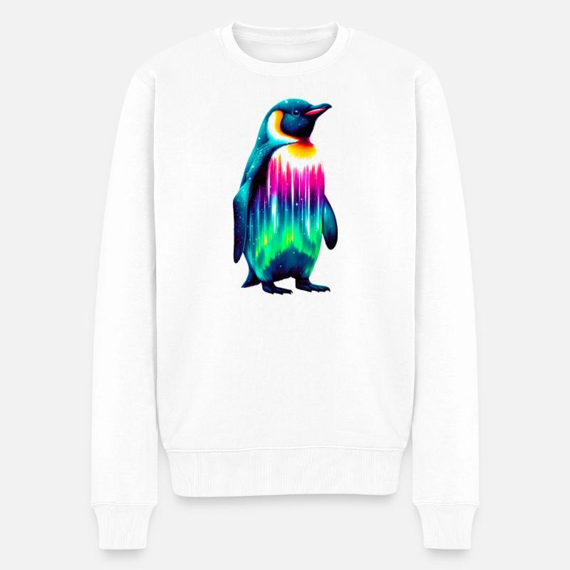 Pinguin - Männer Premium Bio Pullover - Weiß