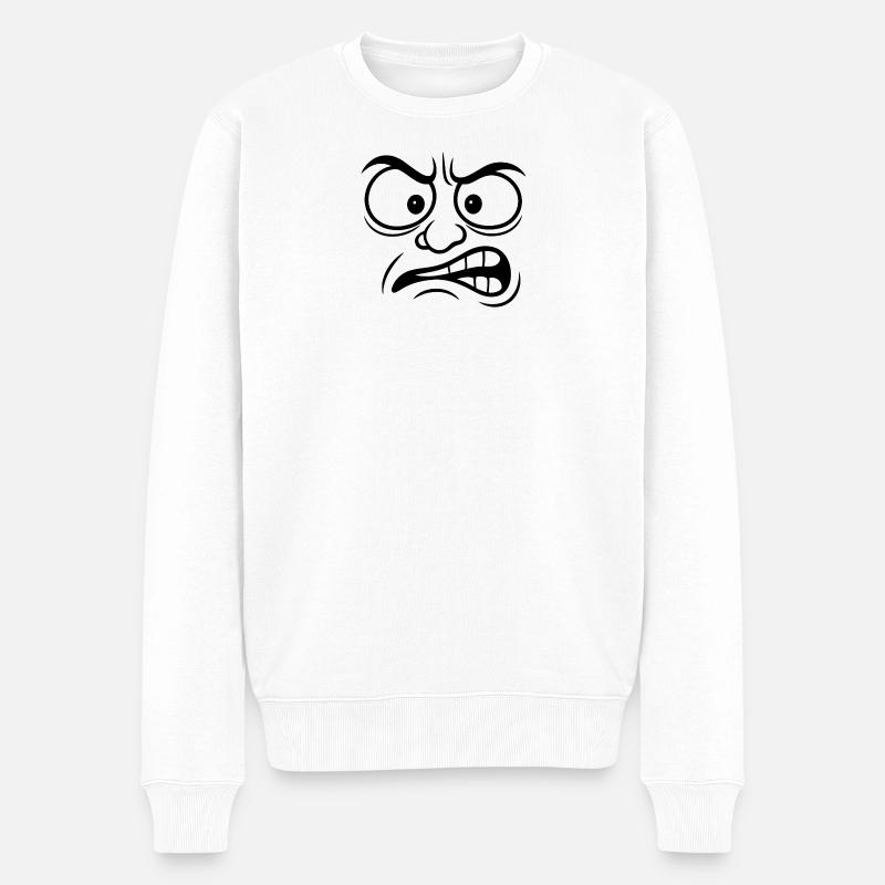 face it - Männer Premium Bio Pullover - Weiß