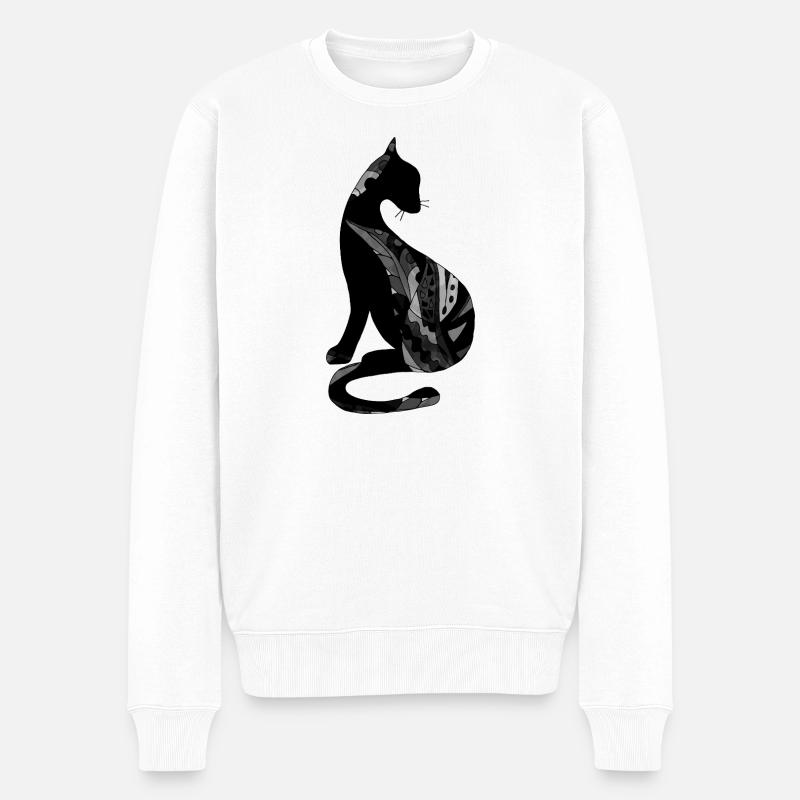 chat - Pull Premium bio Homme - blanc