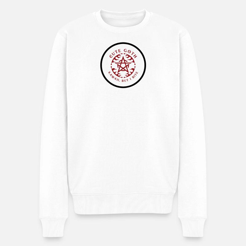 Niedliches Goth-Pentagramm-Wappen - Männer Premium Bio Pullover - Weiß