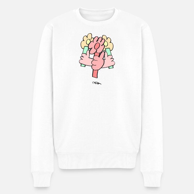 flowers - Männer Premium Bio Pullover - Weiß