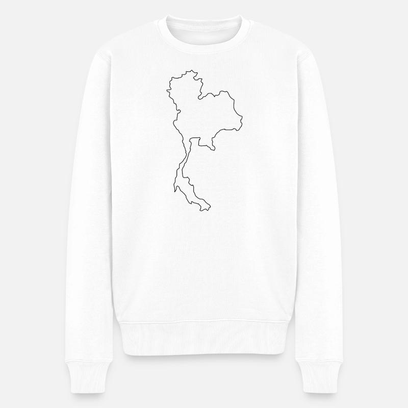 Thailand-Kartenübersicht - Männer Premium Bio Pullover - Weiß