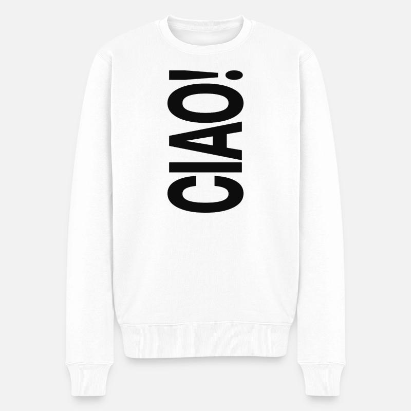 Ciao Typografie Statement Design - Männer Premium Bio Pullover - Weiß