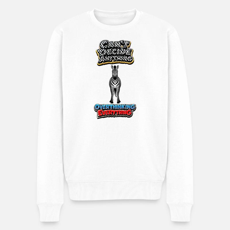 Zebra-Überdenken-Grafiken - Männer Premium Bio Pullover - Weiß