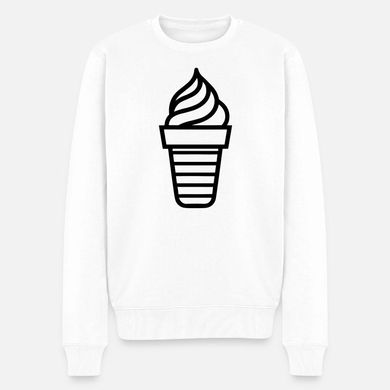 Eisbecher - Männer Premium Bio Pullover - Weiß