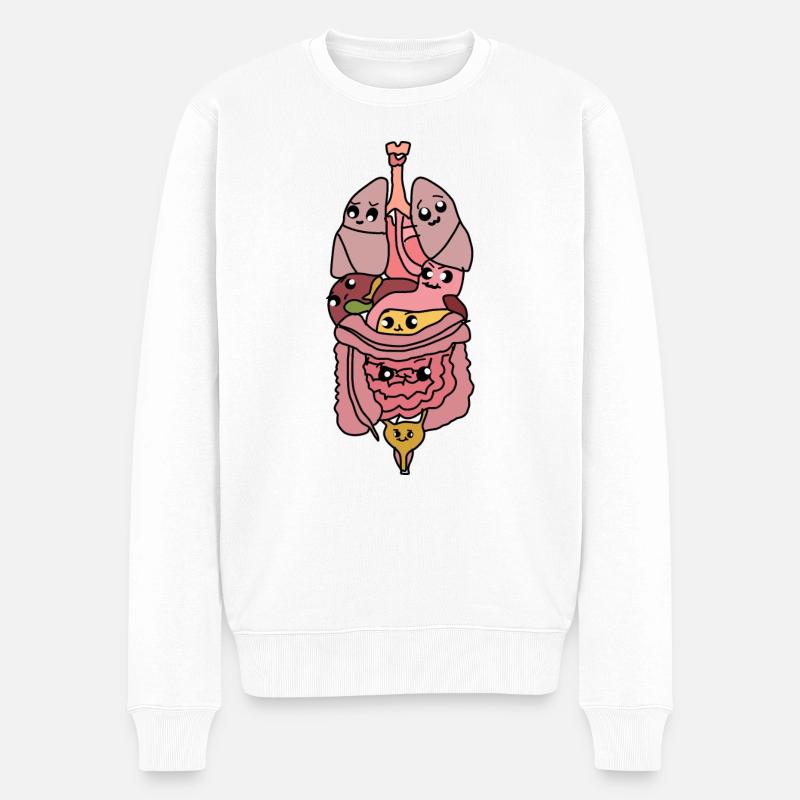 Organe Biologie - Männer Premium Bio Pullover - Weiß
