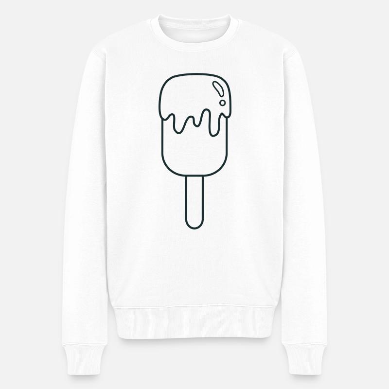 Tropfiges Eis - Männer Premium Bio Pullover - Weiß