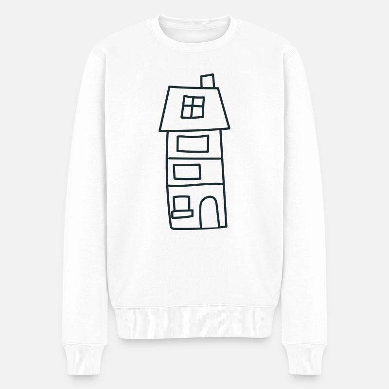 Une jolie grande maison irrégulière - Pull Premium bio Homme - blanc