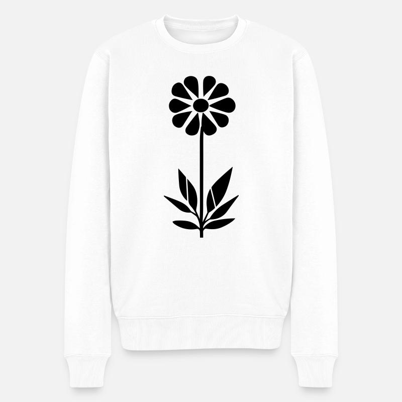 Fleur avec tige - Pull Premium bio Homme - blanc