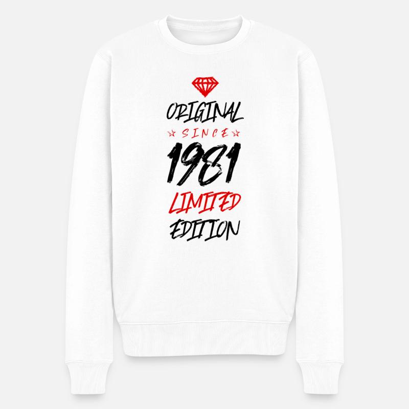 1981 limited edition - Männer Premium Bio Pullover - Weiß