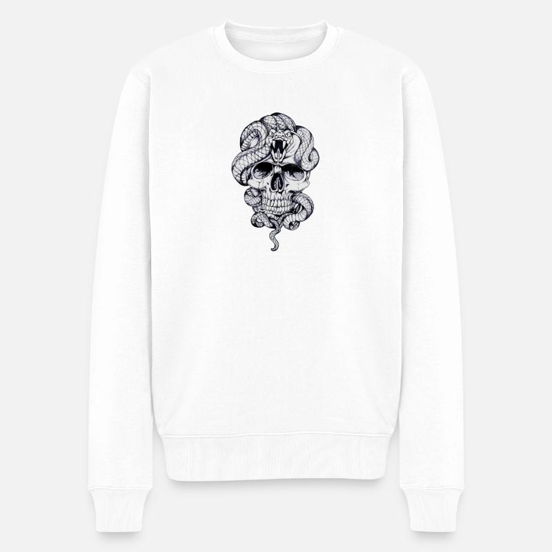 Serpent crâne - Pull Premium bio Homme - blanc