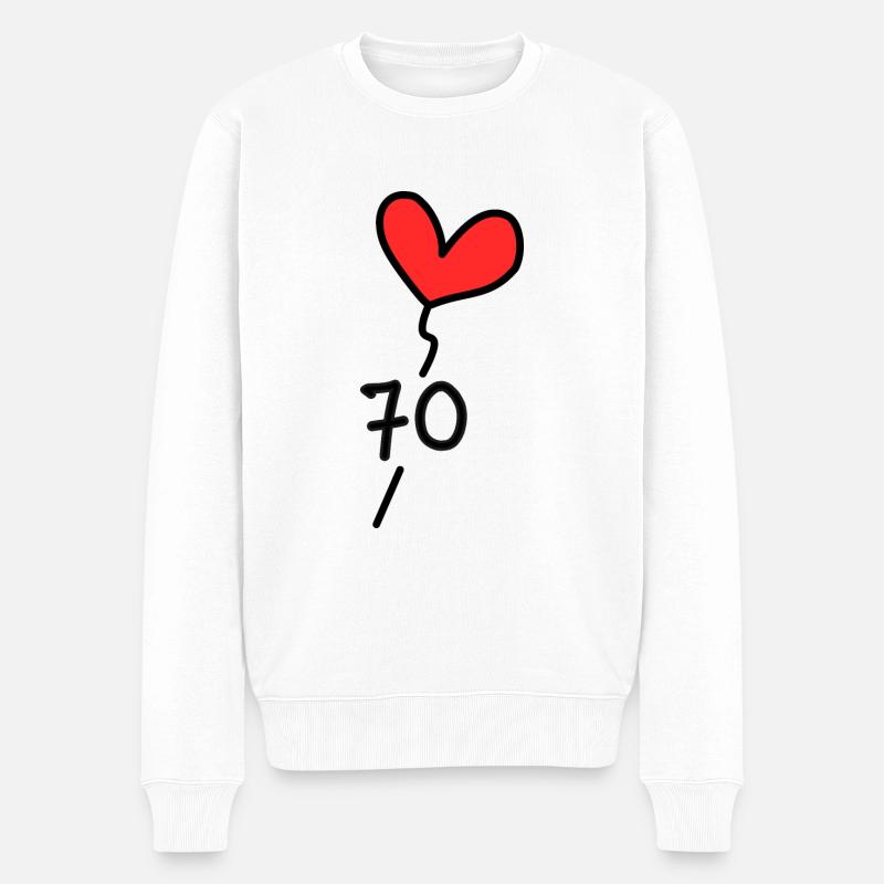 70. 70 JAHRE. 70-JÄHRIGES JUBILÄUM. GEBURTSTAG 70 JAHRE. - Männer Premium Bio Pullover - Weiß
