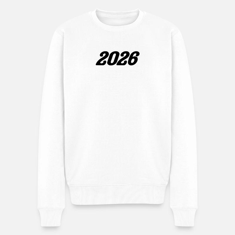  2026 - Männer Premium Bio Pullover - Weiß