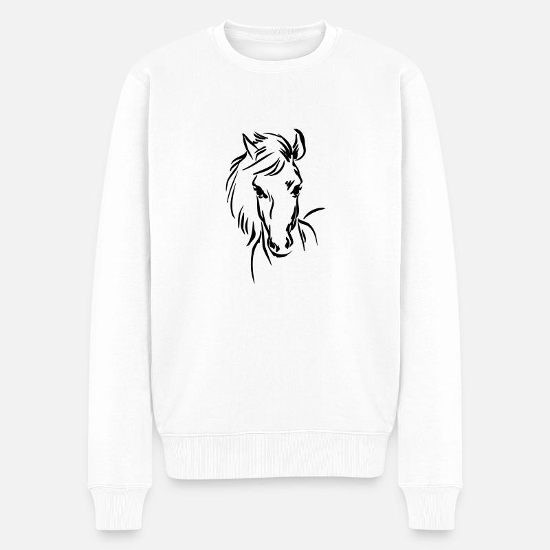 Cheval ... de wicki_de - Pull Premium bio Homme - blanc
