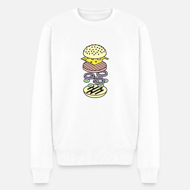 Burger - Pull Premium bio Homme - blanc