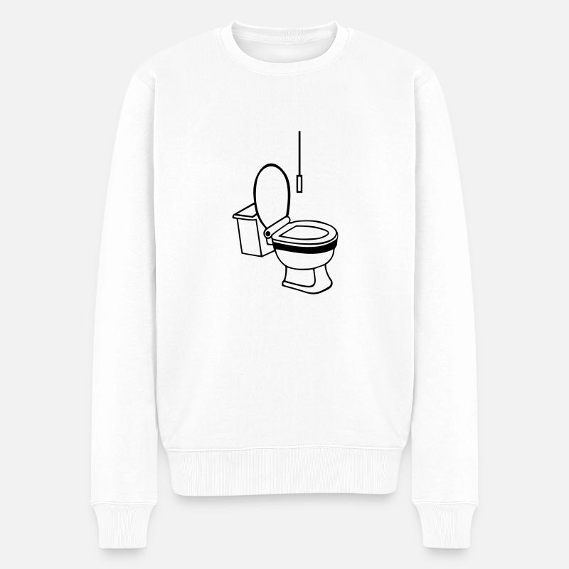 Toilette - Männer Premium Bio Pullover - Weiß