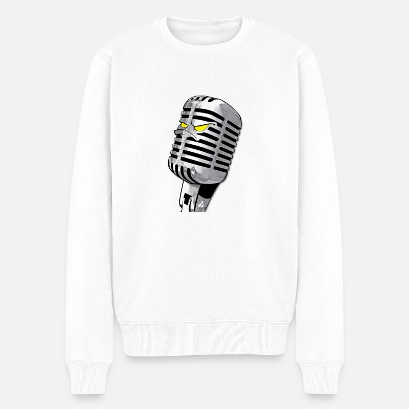 micro hip hop - Pull Premium bio Homme - blanc