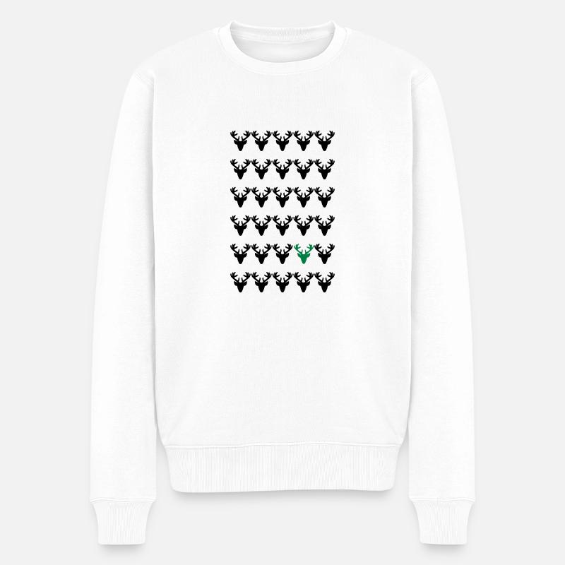 be different - Trachten Weihnachten Motiv Hirsch - Männer Premium Bio Pullover - Weiß