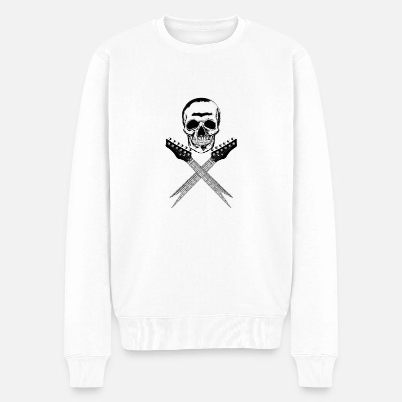 Crâne Guitars 001 - Pull Premium bio Homme - blanc