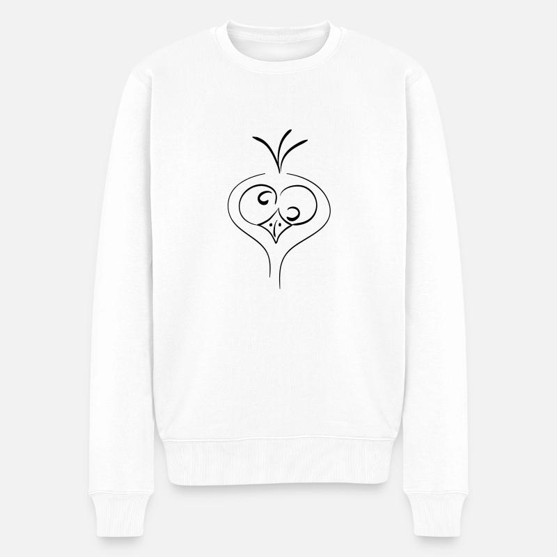lustiges huhn - Männer Premium Bio Pullover - Weiß