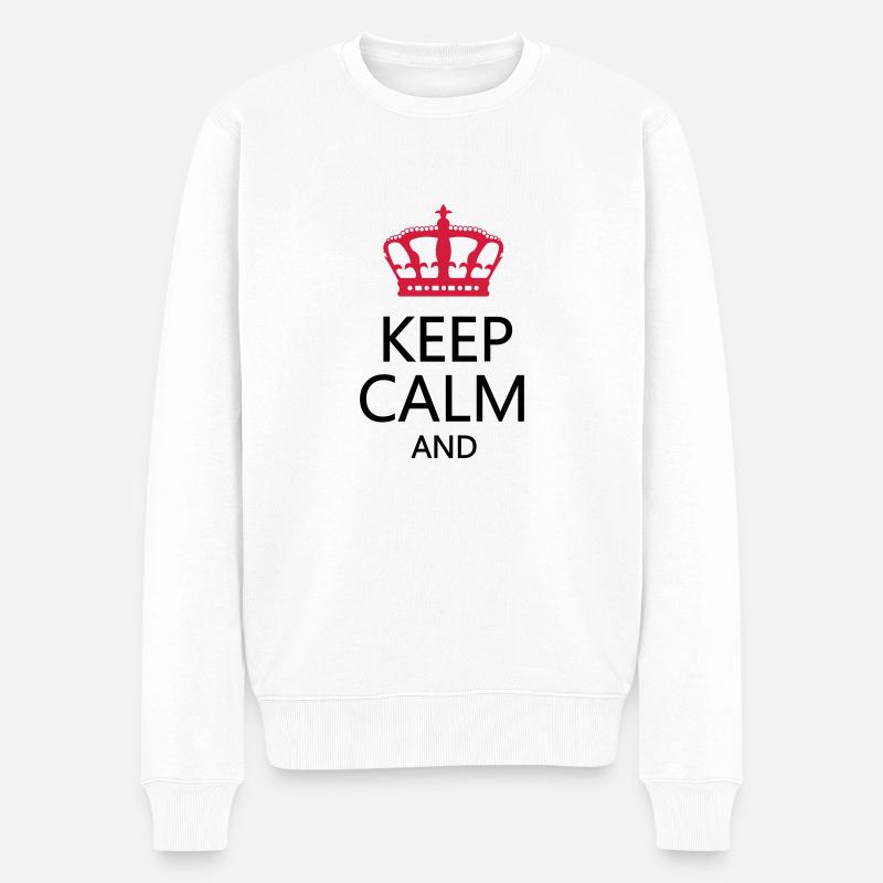 keep_calm2 - Männer Premium Bio Pullover - Weiß