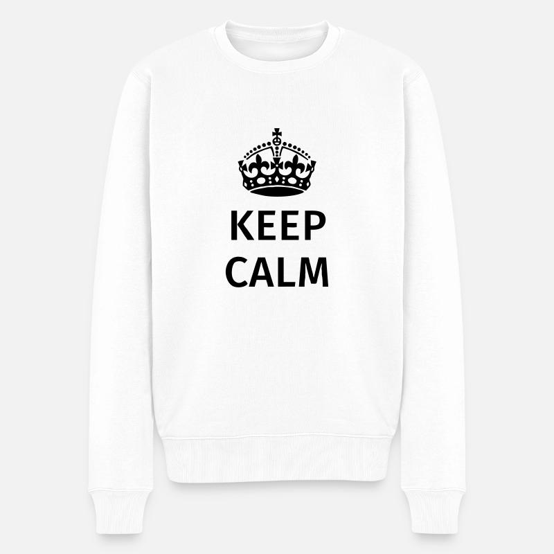 Keep Calm - Pull Premium bio Homme - blanc