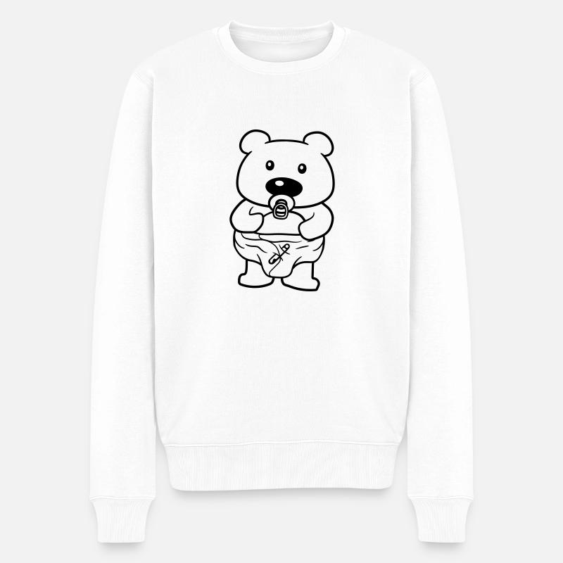 schnuller baby teddy windel stehender suesser klei - Männer Premium Bio Pullover - Weiß