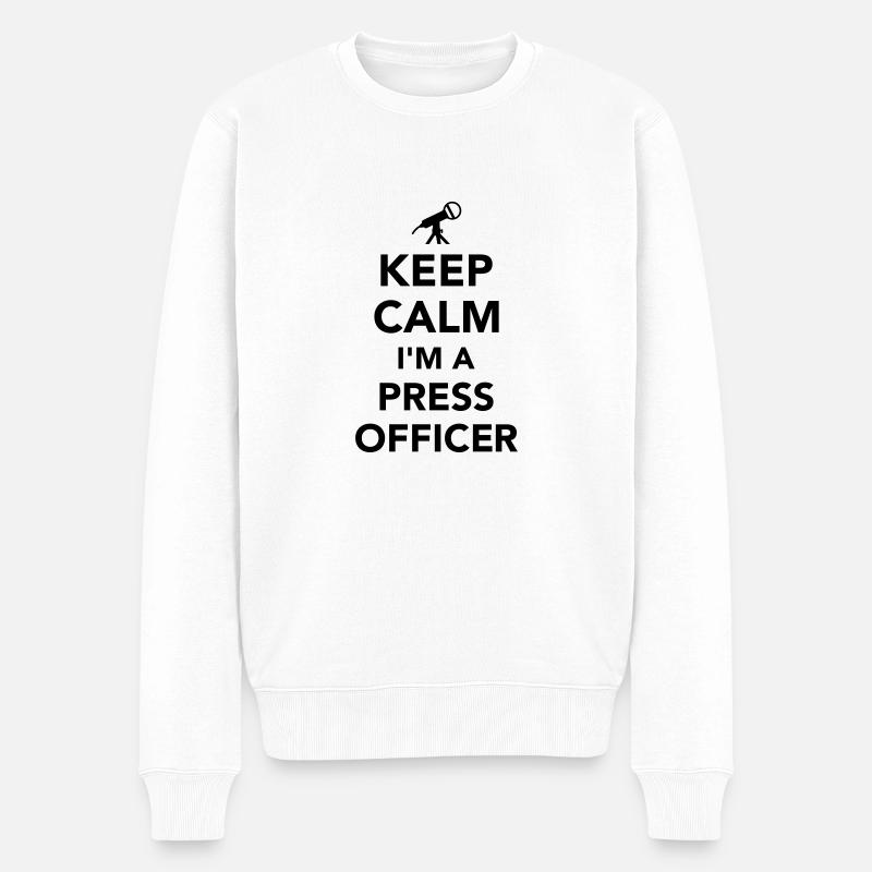 Pressesprecher - Männer Premium Bio Pullover - Weiß