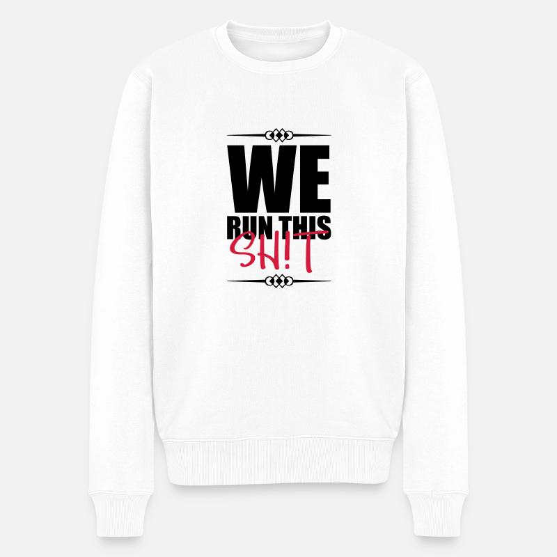 we run this design - Männer Premium Bio Pullover - Weiß