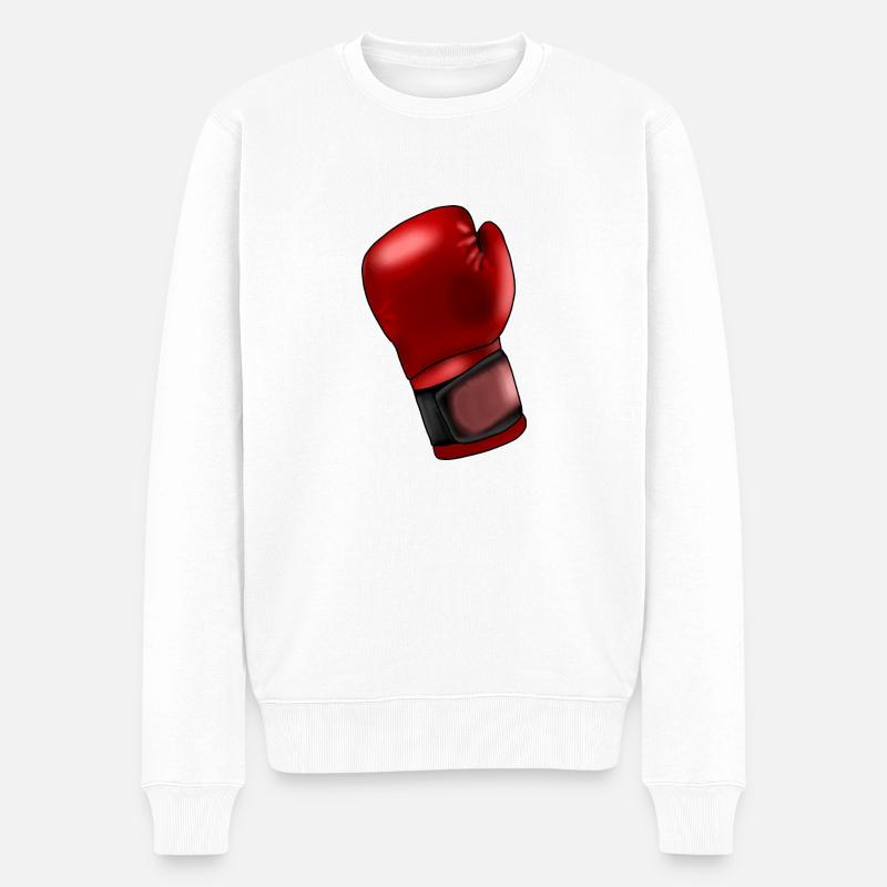 Boxhandschuh - Männer Premium Bio Pullover - Weiß