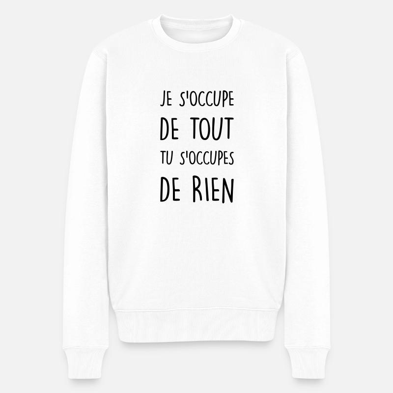 je s'occupe - Pull Premium bio Homme - blanc