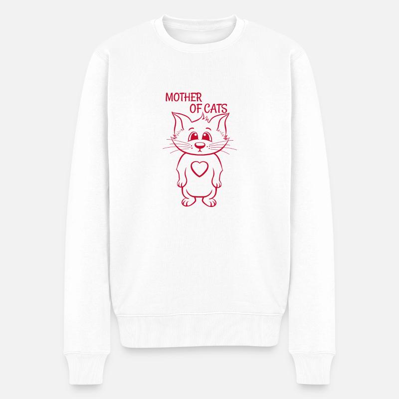 Mère de chats - Pull Premium bio Homme - blanc