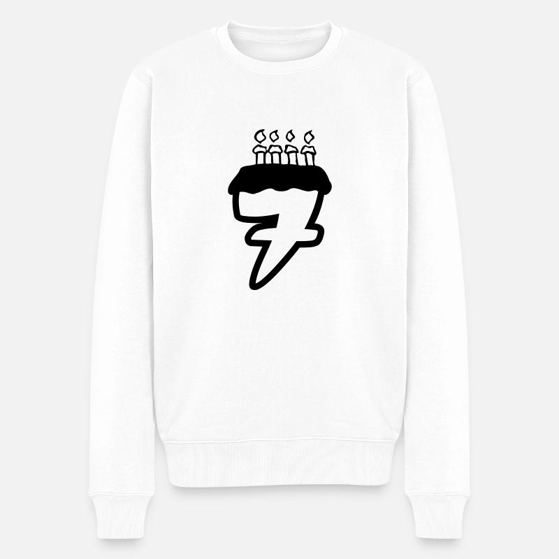 7 Birthday - Männer Premium Bio Pullover - Weiß