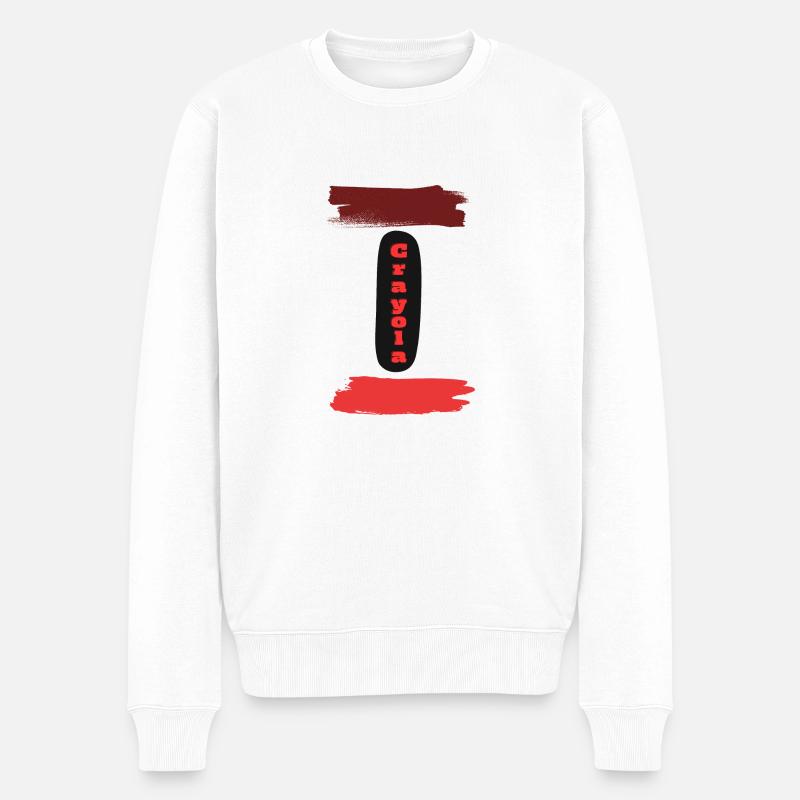 Crayola Buntstift - Männer Premium Bio Pullover - Weiß
