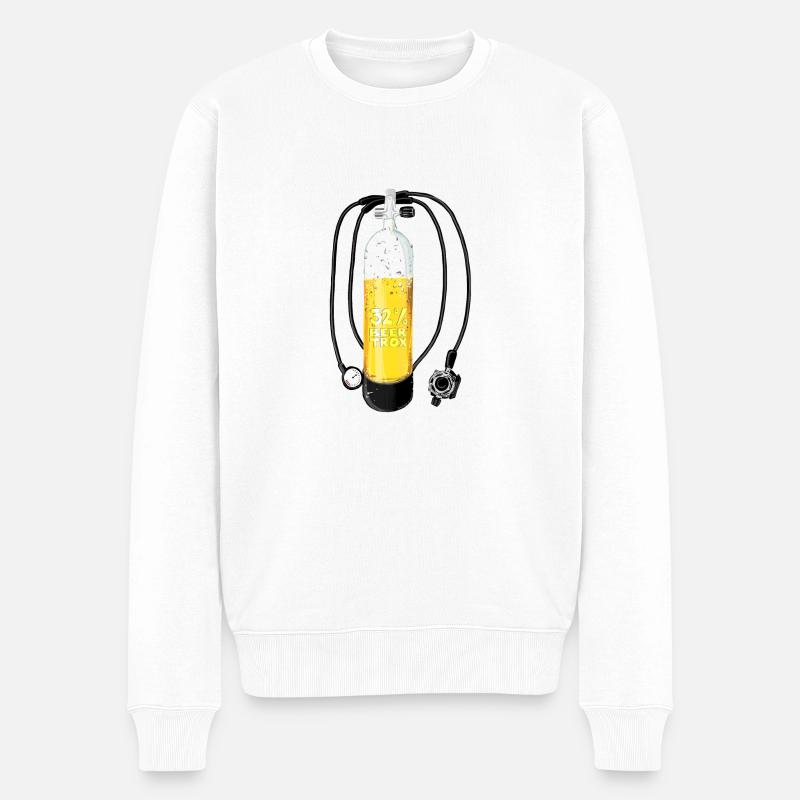 Réservoir de plongée Beertrox - Pull Premium bio Homme - blanc