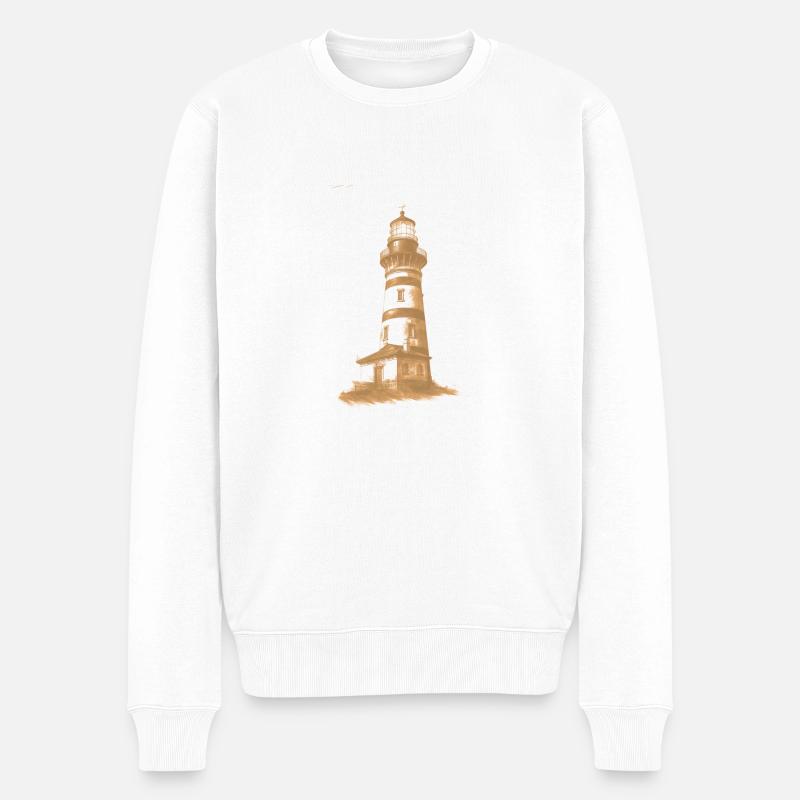 Leuchtturm farblicher Akzent - Männer Premium Bio Pullover - Weiß