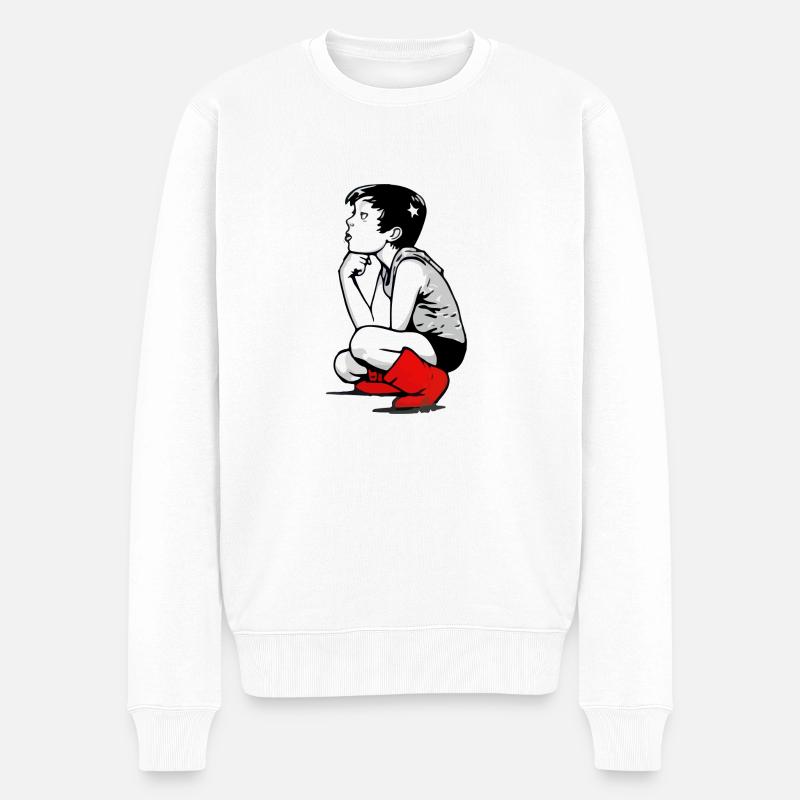 Mathieu dreamer Straßenkunst - Männer Premium Bio Pullover - Weiß