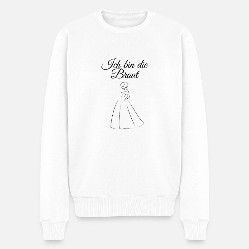 Jungesellen Braut - Männer Premium Bio Pullover - Weiß
