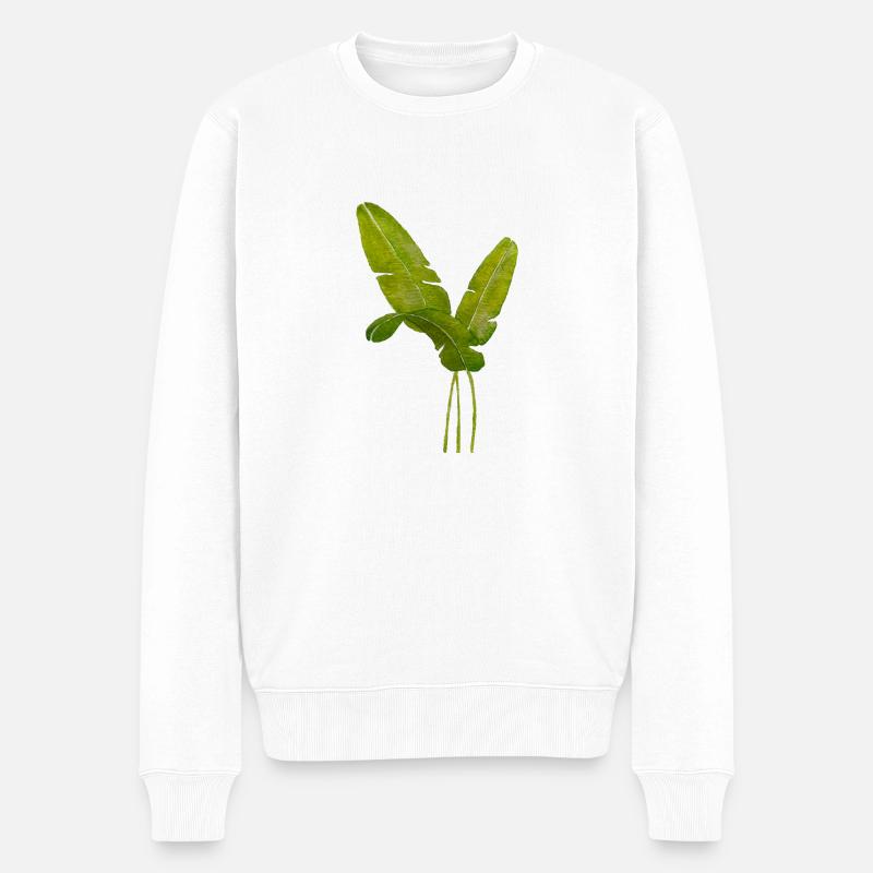Bananenblätter - Männer Premium Bio Pullover - Weiß