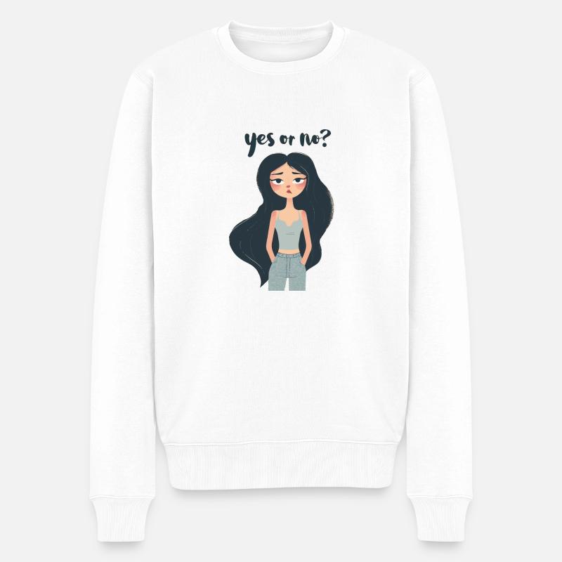 Yes or No? - Männer Premium Bio Pullover - Weiß