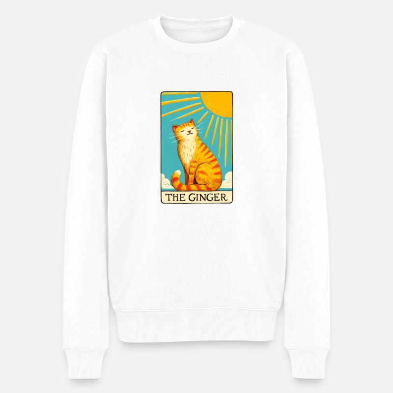 Tarot Le Chat Gingembre - Pull Premium bio Homme - blanc