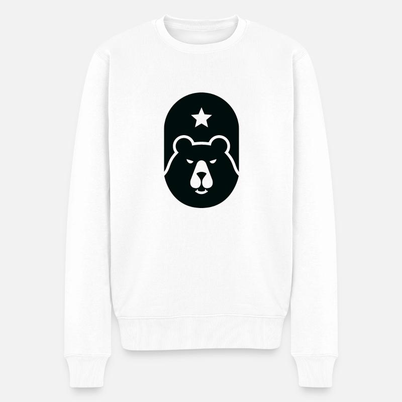 Bär schlecht geleckt - Männer Premium Bio Pullover - Weiß