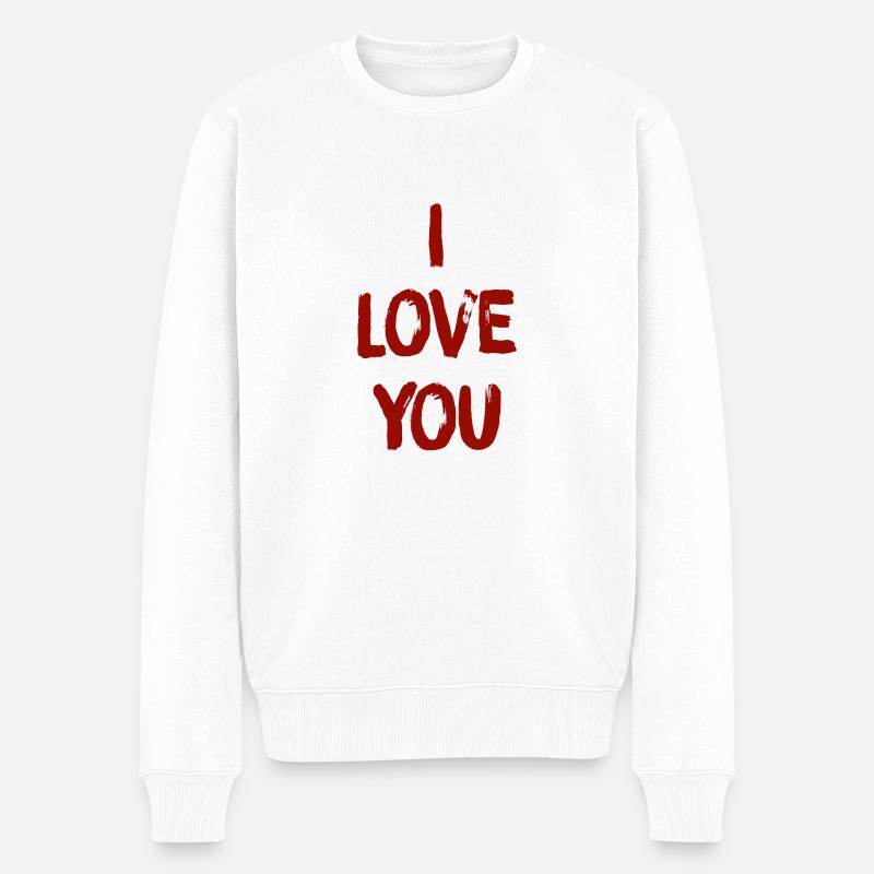 Liebe - Männer Premium Bio Pullover - Weiß