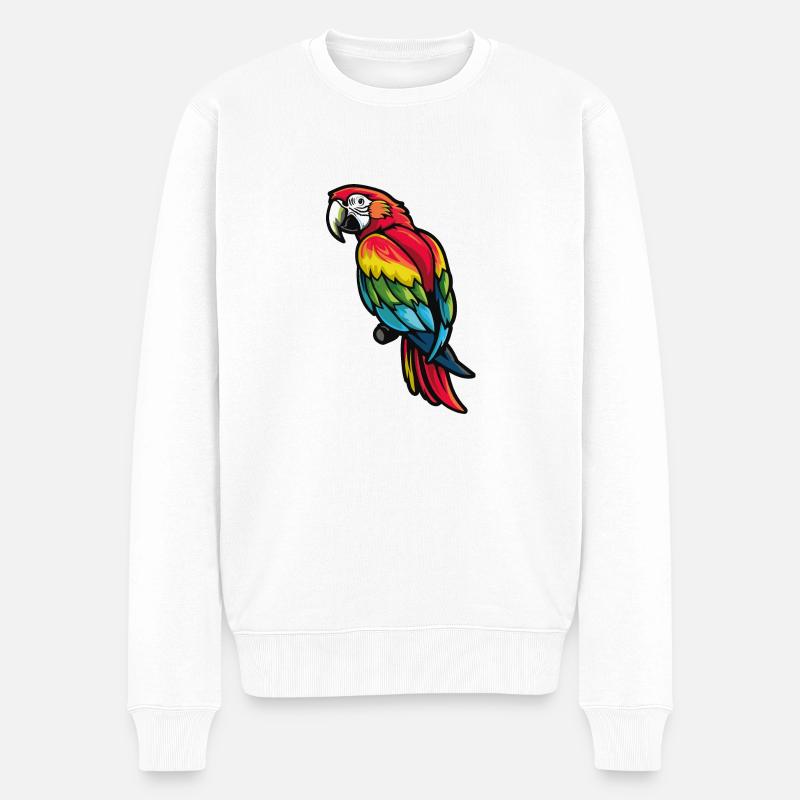 ara papagei - Männer Premium Bio Pullover - Weiß