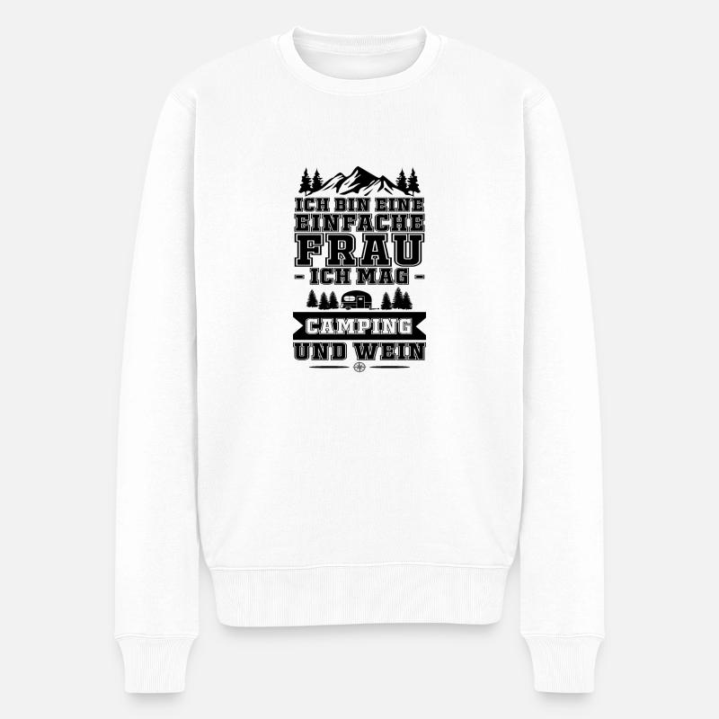 Camping camping-car caravane aventure - Pull Premium bio Homme - blanc