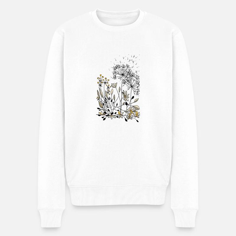 Fleur - Pull Premium bio Homme - blanc