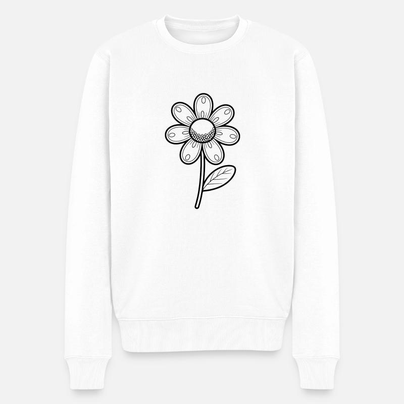 Gänseblümchen - Männer Premium Bio Pullover - Weiß